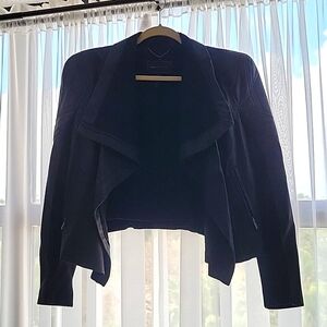 BCBG black leather jacket, Size M.